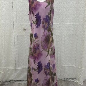 Vintage purple floral maxi dress set